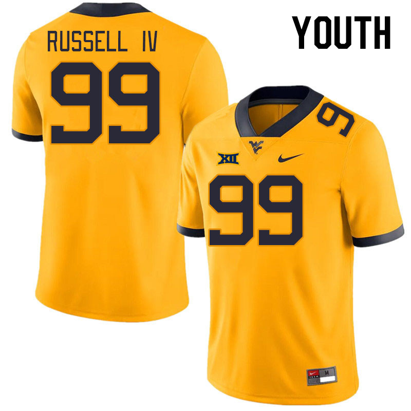 Youth #99 Hammond Russell IV West Virginia Mountaineers College Football Jerseys Stitched Sale-Gold